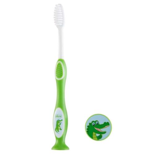 Chicco Milk Teeth Toothbrush 3-6 Years Παιδική Οδοντόβουρτσα Ιδανική για τα Πρώτα Δόντια 1 Τεμάχιο - Πράσινο
